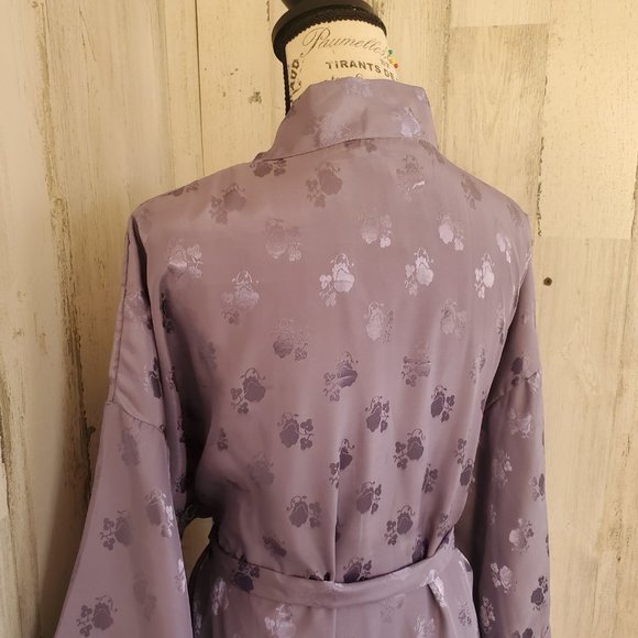 NWT  LA FLEUR EXCLUSIVE LIGHT WEIGHT SATIN KIMONO FLORAL ROBE COVER UP - Picture 7 of 9